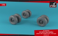 Armory ARAW48336 Sikorsky CH-53A/CH-53D Sea Stallion wheels with weighted tires, early 1/48