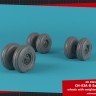 Armory ARAW48336 Sikorsky CH-53A/CH-53D Sea Stallion wheels with weighted tires, early 1/48