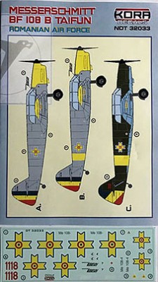 Kora Model NDT32033 Bf 108B Taifun Romanian Air Force декали 1/32