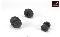 Armory ARAW72504 Saab JAS-39 Gripen wheels with weighted tires/tyres, late 1/72