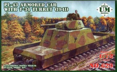 UniModel UMM-72629 Бронированная платформа ПЛ-43 с танком Т-34/76 1/72