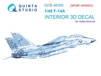 Quinta studio QDS-48395 F-14A (Hobby Boss) (Малая версия) 3D Декаль интерьера кабины 1/48