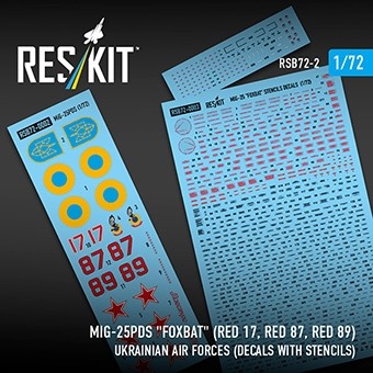 Reskit B72002 Decals MiG-25PDS 'Foxbat' Ukrainian AF 1/72