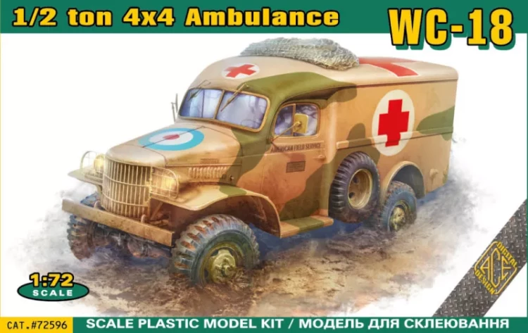 ACE 72596 WC-9/18/27 1/2 ton Ambulance Truck 4x4 1/72