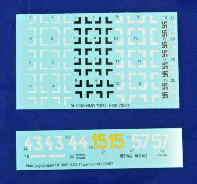 HM Decals HMD-72057 1/72 Decals Bf 109G Nachjagdgruppe 11 - Part 6