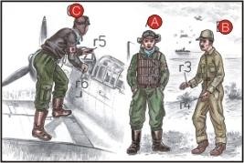 CMK F72043 Japanese Navy Pilots (2 fig.) And Mechanics WW II 1/72