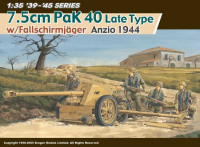 Dragon 6250 7.5 cm Pak 40 w/fallschirmjger team (late prod., Anzio, 1944)