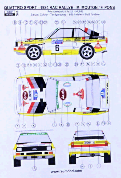 Reji Model 344 Audi Quattro Sport 1984 RAC Rallye 4th place 1/24