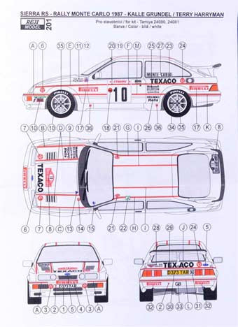 Reji Model 201 Transkit Sierra RS Rally Monte Carlo 1987 1/24
