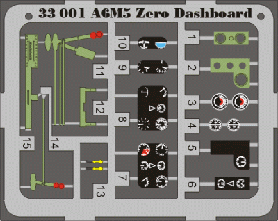Eduard 33001 A6M5 Zero dashboard 1/32 TAM