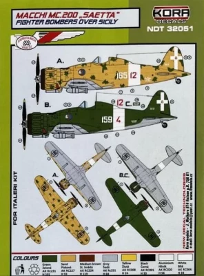 Kora Model NDT32051 Decals MC.200 Fighter Bombers over Sicily 1/32