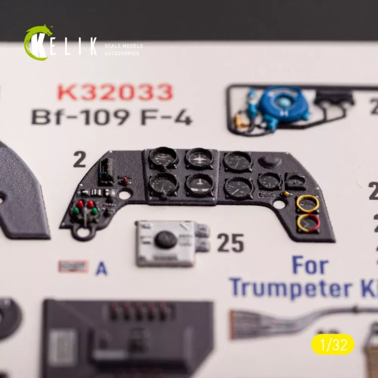 Reskit K32033 BF-109 F-4 - interior 3D (TRUMP) 1/32