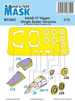 Special Hobby M72002 1/72 Mask for SAAB 37 Viggen Single Seater