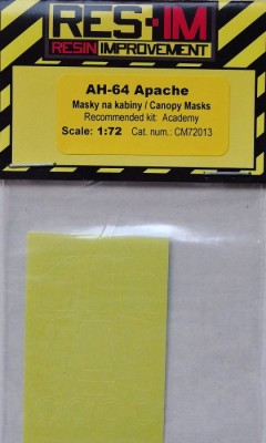 RES-IM RESICM72013 1/72 Canopy Masks for AH-64 Apache (ACAD)