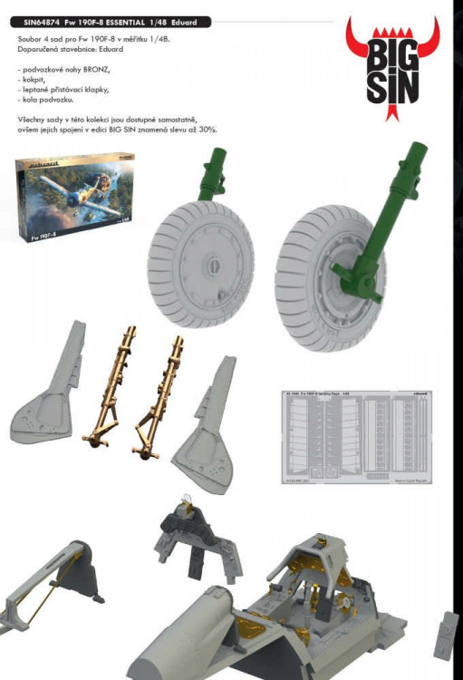 Eduard SIN64874 BIGSIN 1/48 Fw 190F-8 ESSENTIAL (EDU) 1/48