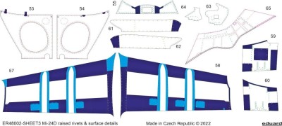 Eduard ER48002 Mi-24D raised rivets &amp; surface details (ZVE) 1/48