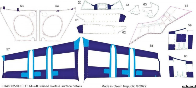 Eduard ER48002 Mi-24D raised rivets & surface details (ZVE) 1/48