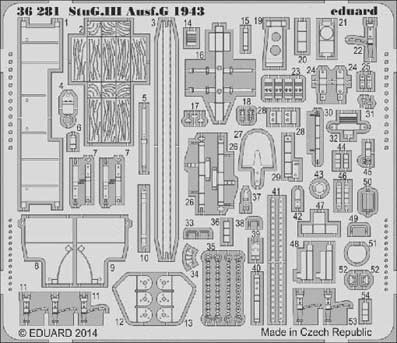 Eduard 36281 1/35 Фототравление для StuG. III Ausf. G 1943
