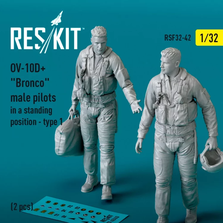 Reskit F32042 OV-10D+ 'Bronco' male pilots standing Type 1 1/32