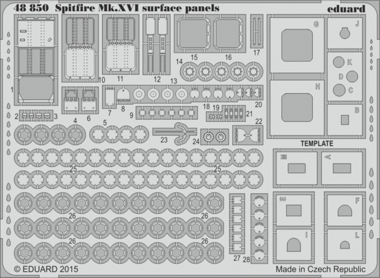 Eduard 48850 Spitfire Mk.XVI surface panels 1/48