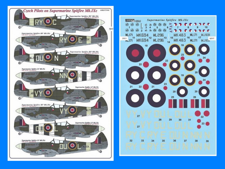 AML AMLD72041 Czech Pilots on Supermarine Spitfire Mk.IXc 1/72