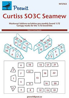 Peewit M72163 1/72 Canopy mask Curtiss SO3C Seamew (SWORD)