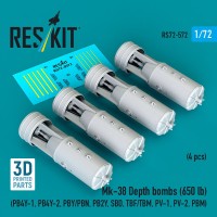 Reskit 72572 Mk-38 Depth bombs (650 lb) (4 pcs.) 1/72