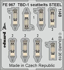 Eduard FE967 1/48 TBD-1 seatbelts STEEL (G.W.H.)