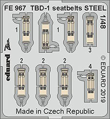Eduard FE967 1/48 TBD-1 seatbelts STEEL (G.W.H.)