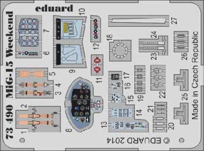 Eduard 73490 1/72 Фототравление для MiG-15 Weekend