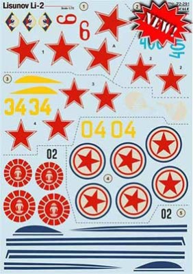 Print Scale 72-291 Lisunov Li-2 (wet decals) 1/72