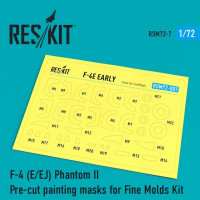 Reskit RSM72-0007 F-4 (E/EJ) Phantom II Pre-cut painting masks for Fine Molds Kit FineMolds 1/72