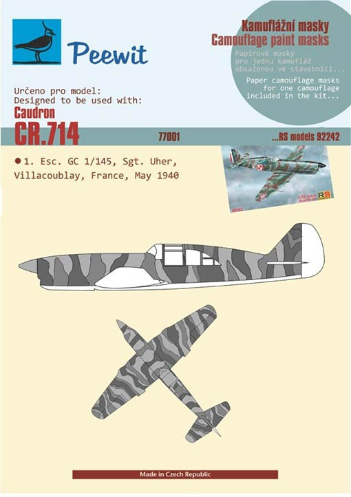 Peewit P77001 1/72 Paper Camouflage mask Caudron CR.714 (RS)