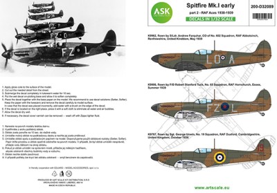 Art Scale 200-D32089 Supermarine Spitfire Mk.I early part 2 1/32