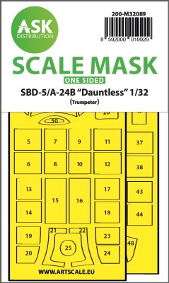 Art Scale 200-M32089 Douglas SBD-5/A-24B Dauntless canopy frame paint masks (outside only) 1/32