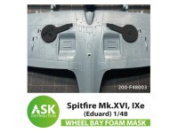 Art Scale 200-F48003 Supermarine Spitfire Mk.XVI, Supermarine Spitfire Mk.IXe Foam flexible wheel bays mask for Eduard kit 1/48