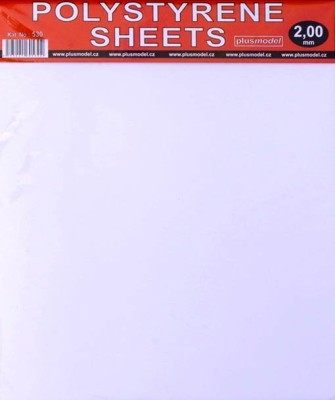 Plus model 530 Polystyrene Sheets 2,00 mm (220x190 mm, 2 pcs.)