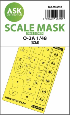 Art Scale 200-M48092 Cessna O-2A wheels and canopy frame paint mask (outside only) 1/48