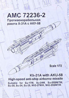 Advanced Modeling AMC 72236-2 Kh-31A w/ AKU-58 Anti-ship Airborne Missile 1/72