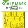Art Scale 200-M48308 Douglas DB-7B Boston III one-sided self-adhesive fit mask of clear parts and wheels for Hong Kong Models kit 1/48