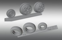 Print Scale PSW72019 Lockheed-Martin F-35A/F-35B Lightning II Resin Rims And Elastic Rubber Wheels 1/72