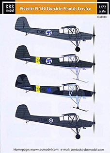 Sbs Model D48030 Декаль Fiesler Fi 156 Storch (Finnish Service) 1/48