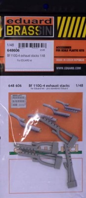 Eduard 648606 BRASSIN 1/48 Bf 110G-4 exhaust stacks (EDU)