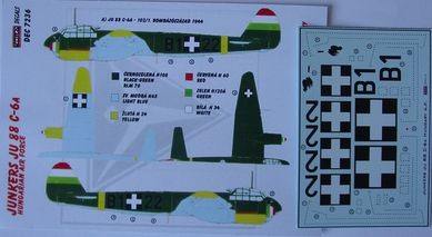 Kora Model DEC7236 Junkers Ju 88C-6A (Hungarian AF) декали декали 1/72