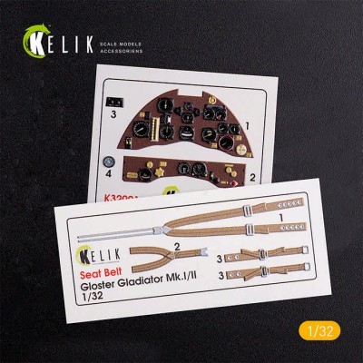 Reskit K32001 Gloster Gladiator Mk.II interior 3D decals for Icm kit Icm 1/32