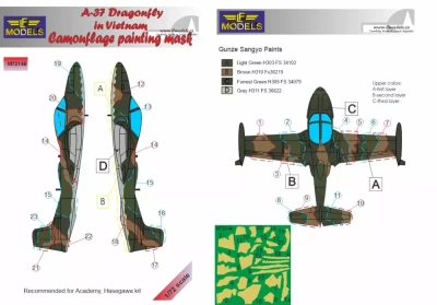 Lf Model M72146 Mask A-37 Dragonfly in Vietnam Camo Painting 1/72