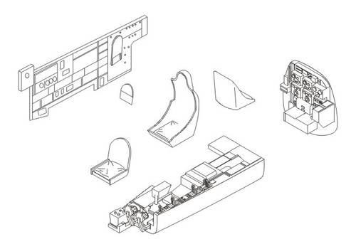 CMK 4251 Ju88A-interior set for B-stand pos.with 2 MG81 Drag 1/48