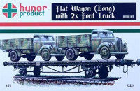 Hunor Product 72221 Flat Wagon Long w/ 2x Ford Trucks (resin kit) 1/72