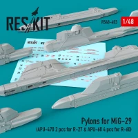 Reskit RS48-403 Pylons for MiG-29 (APU-470 & APU-60) 1/48