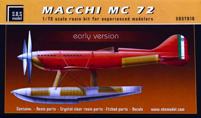SBS model M7016 Macchi MC.72 early version, 1931 (resin kit) 1/72